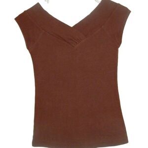 NEXT ERA COUTURE women's medium vintage 90's Y2K brown sleeveless v-neck blouse